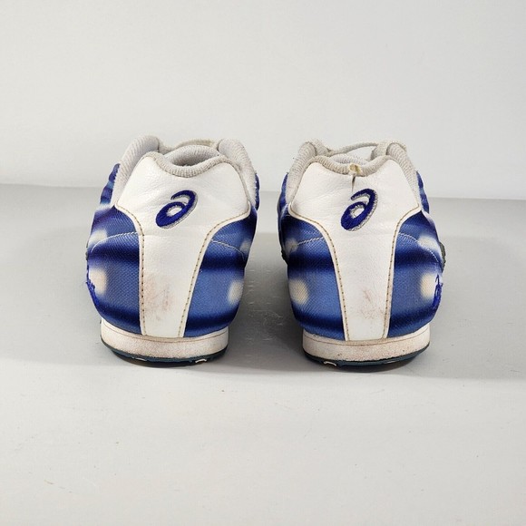 Asics Women's GN266 Track & Field White / Blue spikes running shoes Size 9.5 - Picture 9 of 11